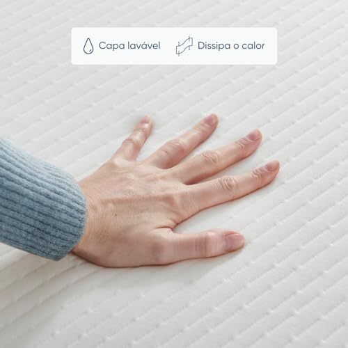 Colchão Luuna Blue Solteiro, Espumas Certificadas, Suporte e Conforto, Firme Confortável, 88cm x 188