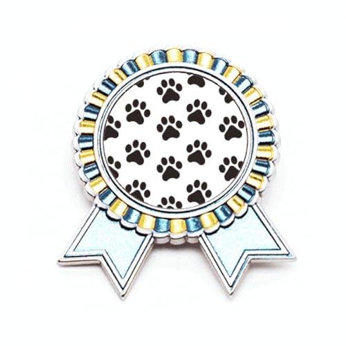 Broche chat et empreinte fine en métal de taille M ciselé