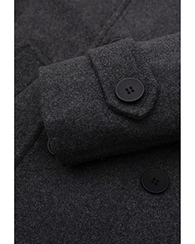 Image of Lisskolo Men's Wool Blend Pea Coat Warm Double Breasted Casual Trench Coat