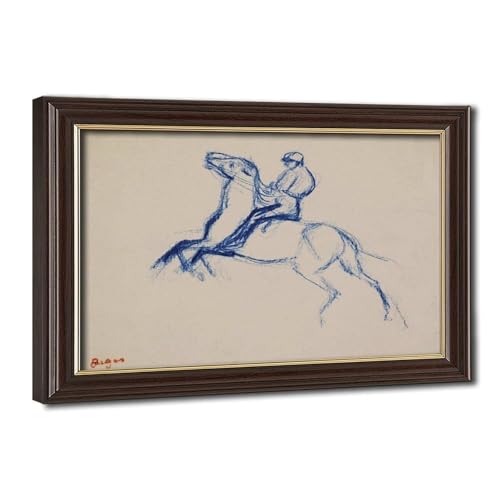 Poster Edgar Degas Jockey on Horse : grande toile murale imprimée 61x91 cm