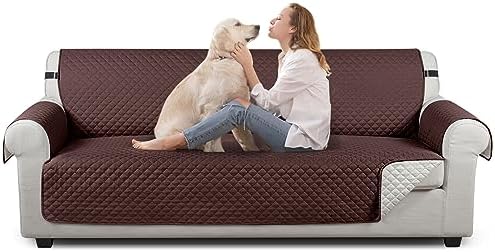 TAOCOCO Sofa Covers,1 Seater Sofa Slipcovers,Non Slip Sofa Covers,Settee Covers,Sofa Protectors from Pets,Washable Sofa Covers for Dogs(Brown)