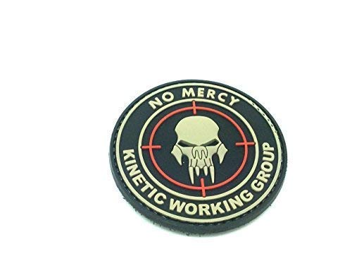 Image of No Mercy Kinetic Working Group Black PVC Airsoft Paintball Patch