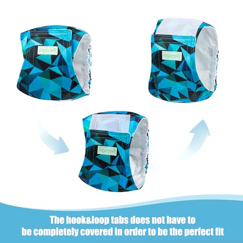Image of wegreeco Small Dog Diapers Male,Reusable Belly Bands for Male Dogs,Washable Doggie Puppy Male Diapers Wraps,Medium Large Size (5 Pack XX-Large, Dark Geometry)