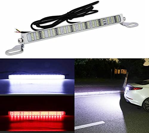 License Plate Frames LED Light Rear Brake Light Assembly, 1PCS Universal Car License Plate Light Bar with Fastening Screw Dual Color Fit for US Vehicle Trailer Truck Motorcycle Backup Reverse Lights