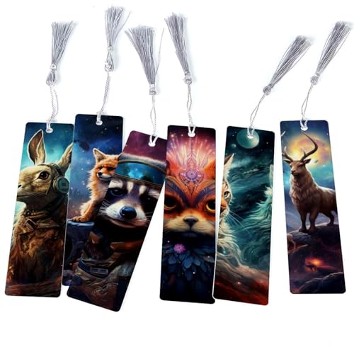 Marque-pages animaux étoilés en lot de 6 pièces pour vos moments de lecture