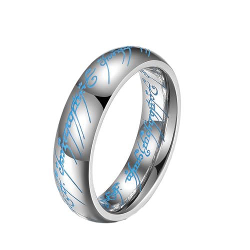 Elvish Ring Glow in the Dark Elvish Rune Jewelry (Luminous Silver 11)