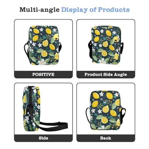 Crossbody Bag Lemon Flower Summer Messenger Bag for Women Men Purse Shoulder Bag Satchel Bag with Adjustable Strap 214A94194