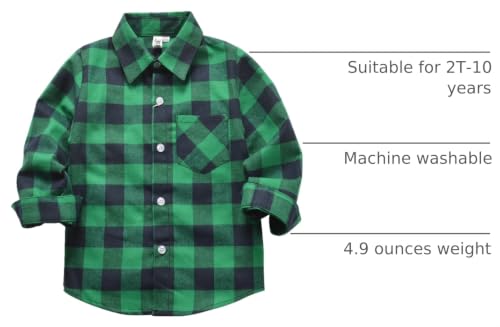 Image of Phorecys Girls' Plaid Flannel Shirt Long Sleeve Button Down Buffalo Checkered Shirt 2T-10 Years
