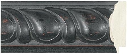 CountryArtHouse Picture Frame Moulding (Wood) 18ft bundle - Distressed/Aged Black Finish - 2.5 width - 3/4 rabbet depth