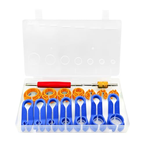 Osilly 16PCS Car Fuel Line Disconnect Removal Tool Set, Automotive Transmission Oil Cooler Line Master Quick Disconnect Tool, Compatible with 1/4 5/16 3/8 1/2 5/8 3/4 7/8 Inch, Universal Fit