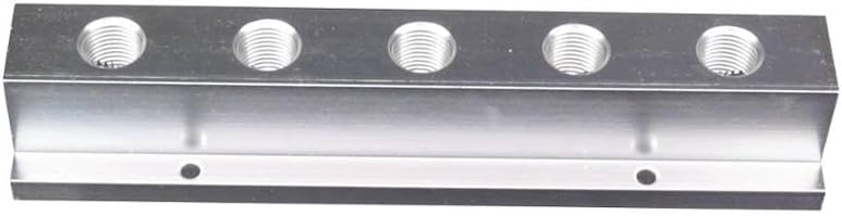 1/4インチメス5ウェイソリッドアルミニウムT字型エアマニホールドブロックスプリッター