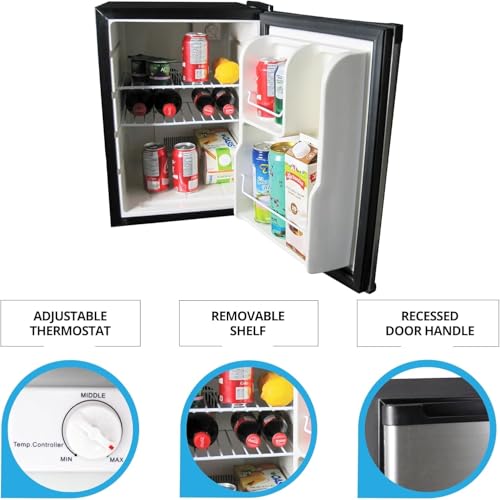 Koolatron 12V / 110V Refrigerator - Mini Fridge for Trucks Cool Storage for Kitchen Bedroom Office Travel Camping Dorms Compact Free Standing Neveras Pequeñpara Apartment 1.76 cu.ft - Black by Koolatron - Image 4