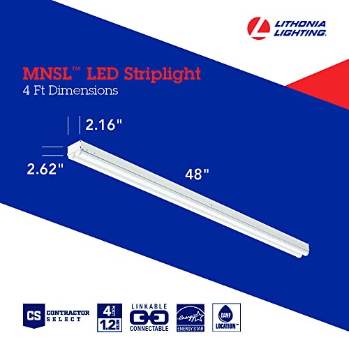 Lithonia Lighting Mnsl L48 2Ll Mvolt 40K 80Cri M6 White Led Strip Light, Mvolt, 4-Foot, 2-Light #TOP4