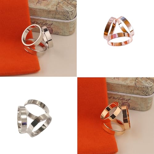 Image of SYWDUDUCLT Scarf Ring for Women's Shawl, Silk Neckerchief, Tshirt, Gold /Sivler, S /M /L, 2 Pcs