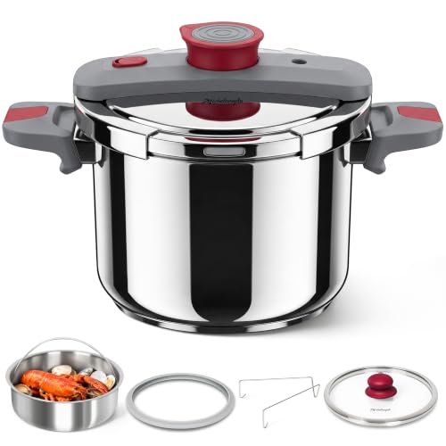 MICHELANGELO Stovetop Pressure Cooker Stainless Steel, 6.3 q