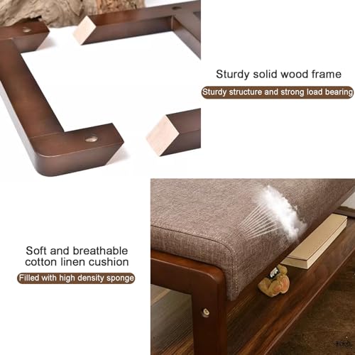 Rangement pour chaussures avec assise confortable et étagère à double niveau - 4