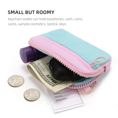 Image of The Iris Wallet Zipper Mini Coin Purse Keychain ID Holder Wallet