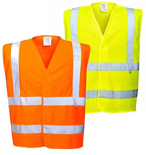 Portwest Hi-Vis Anti Static Vest - Flame Resistant, Size: L/XL, Colour: Orange, FR71ORRL/XL, L-XL - Image 3