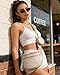 Valentoria Fashionable Womens Leather Waist Bag Crossbody Bag Detachable Wallet Adjustable Shoulder Strap (Beige)