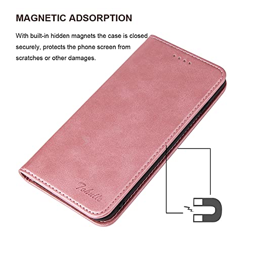 Tohulle Iphone 7 Plus Case, Iphone 8 Plus Case, Premium Pu Leather Wallet Case With Card Holder Kickstand Built-In Magnetic Closure Flip Folio Phone Cover For Iphone 7 Plus/8 Plus - Rose Gold #TOP4
