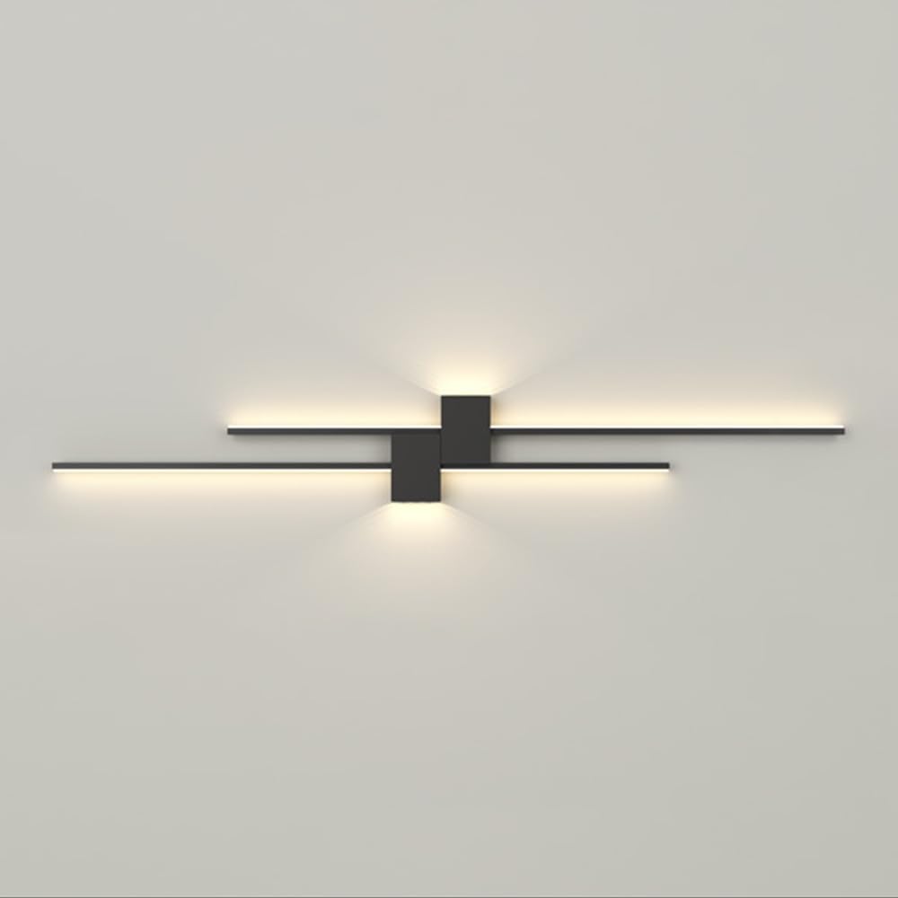 HXYSXHJUO Wall Lamps for Bedroom,LED Sconce Linear Sconces Lighting Black Geometric Mount Light Modern Washer Living Room Hallway Indoor Lights (3000k 80cm)