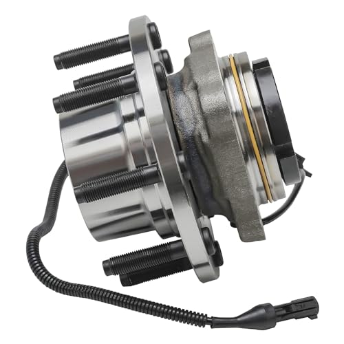 Image of Detroit Axle - 4WD SRW Front Wheel Bearing Hubs for 2003 2004 Ford F-250 F-350, 2003 2004 2005 Excursion Wheel Bearing and Hubs Assembly Replacement [w /ABS]