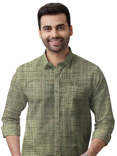 Image of Men's Pure Khaadi Cotton Regular Fit Full Sleeves Striped Casual Shirt | Handloom Shirt for Office & Casual Wear