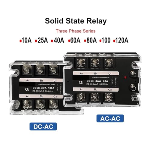 Relais statique triphasé SSR 80A avec commande DC vers AC