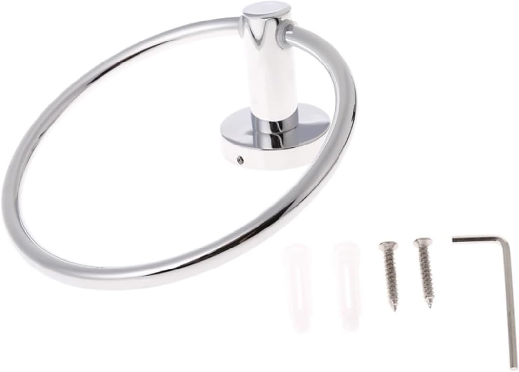 2pcs Bathroom Towel Ring Round Wall Mount Stainless Steel Towel Rack