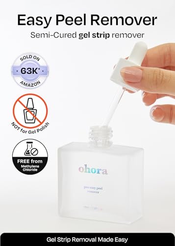 Image of ohora Care Easy Peel Remover - Semi-Cured Gel Nail Strip Remover with Hygienic Dropper | Non-Drying, Nourishing Formula | Vegan, Cruelty-Free, and Hypoallergenic | Swiftly Removes Gel Strips
