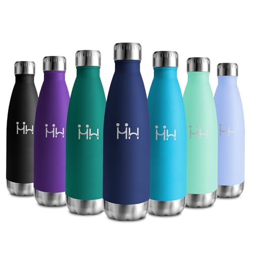 Botella Termica 500ml, Garrafa Termica sin BPA, Cantimplora Acero Inoxidable Reutilizable con Doble Pared, A Prueba de Fugas, Termo Agua para Escuela, Oficina, Deporte, Gimnasio, Viajes, Niños