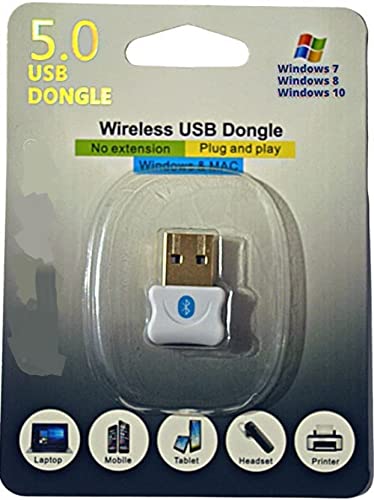 Image of USB Bluetooth Adapter for PC, Bluetooth Receiver, 5.0 Bluetooth USB Dongle Receiver Support Windows 10 /8.1 /8 /7 /XP for Desktop, Laptop, and Others