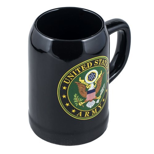 Taza de cerámica Stoneware Army 20 onzas negra miniatura 3