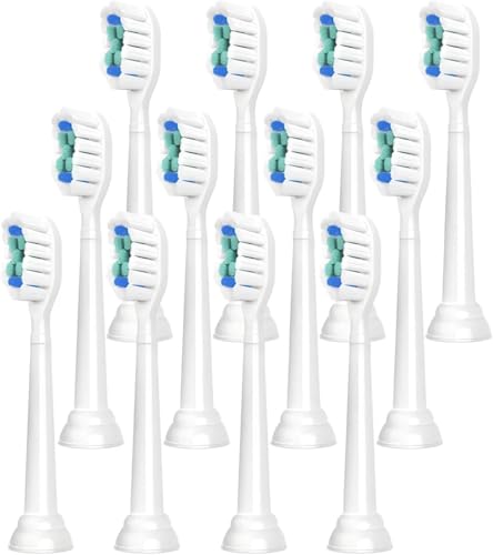 Têtes de brosse à dents compatibles Philips Sonicare Hx6920 et série 2 | Lot de 12 recharges blanches