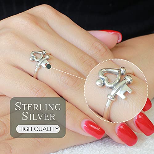 CloseoutWarehouse 925 Sterling Silver Key To My Heart Ring2