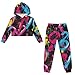 YECARYPOD Graffiti Boys' Active Sweatsuit 2 Piece Outfits Sweatshirt and Pants Girls Fashion Tracksuit Set Birthday Outfits Girls' Workout Top & Bottom Sets Kids Clothing Sets 12-13Y
