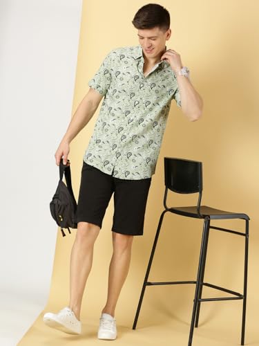 Image of Thomas Scott Men's | Printed | Half Sleeve | Regular Fit | Cotton Blend | Spread Collar | Casual Shirt