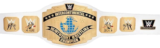 White Intercontinental Style Wrestling Belt – Heavyweight Fan Championship Replica for Adults World Heavyweight Wrestling Belt Adjustable Leather Belt – White/Gold