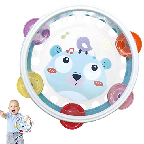 Tamborim Musical para Crianças,Tambourines com Jingle Bells Musical Instrumento Educacional Brinqued