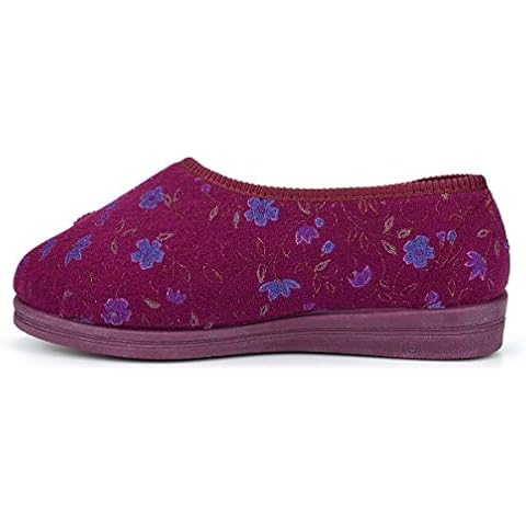 Comfylux DAVINA superwide velcro washable slippers Wine size 8 Cover