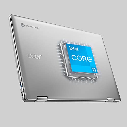 Image of acer Chromebook Enterprise Spin 514 Convertible Laptop | Intel Core i3-1110G4 | 14 inch FHD IPS Touch Gorilla Glass | 8GB LPDDR4X | 128GB SSD | Wi-Fi 6 | Backlit Keyboard | Chrome OS | CP514-2H-39R7