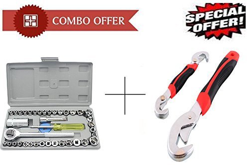 ISC 40 Pcs Multi purpose Combination Socket Wrench with Snap N Grip Multipurpose Wrench (40pc + sNg) 1