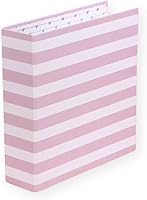 Vista 15 de Craftelier - Álbum de cartón forrado con patrón de rayas (6" x 8") Sistema de 2 anillos en D metálicos dorados Cubiertas duras y resistentes