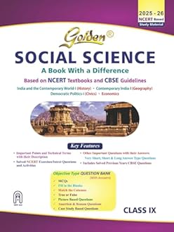 Golden Social Science Study Material Based on NCERT for Class-9 | For CBSE 2026 Board Exams | Objective Type Question | Solved NCERT Exercises | Previous Board Paper Solved | Assertion & Case Based