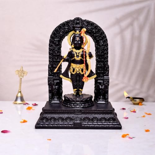 Image of ARMONIA Premium Lord Ram Lalla Ayodhya Idol 9 Inch for Home Decor | Black Ram Lalla Murti Showpiece for Temple, Pooja Room & Mandir | Polystone Lord Ram Statue Gift Item for Housewarming, Diwali