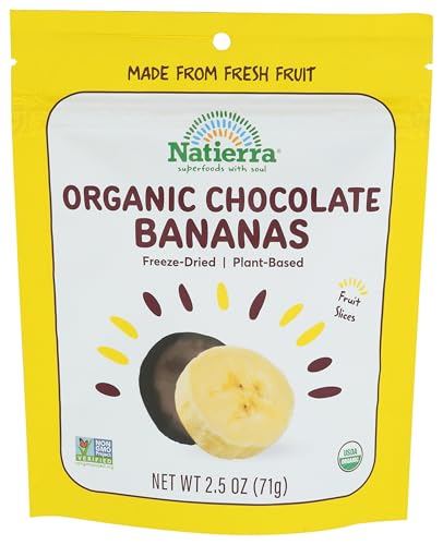 NATIERRA Organic Freeze-Dried Chocolate Bananas | Non-GMO & USDA Organic