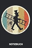 Notizbuch: Schornsteinfeger Beruf Job Kaminkehrer Schornsteinfegermeister Kaminreiniger | Retro Vintage Grunge Style Tagebuch, Notizheft, Schreibheft ... mit Linien | 120 Seiten liniert | Softcover