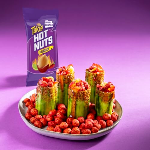 Takis Fuego Hot Nuts 15.02 oz Sharing Size Resealable Bag, Hot Chili Pepper & Lime Flavored Extreme Spicy Double-Crunch Peanuts