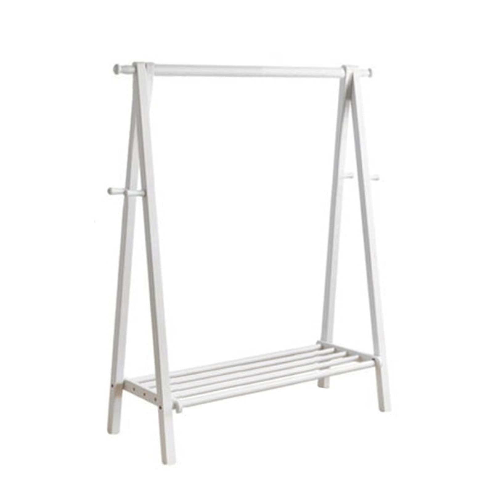 Drewniany wieszak na ubrania do zawieszenia nowoczesny minimalistyczny otwarty stojak na ubrania 80 cm biały wieszak na ubrania do domu biura przedpokoju sypialni rozwiązanie do przechowywania