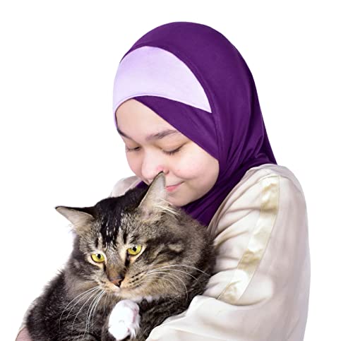 MuLanLegend Handmade | Princess Nur Hijab Two Tones | Girls Kids 1 Piece Cotton Practical Hijab Headscarf Instant Scarf2